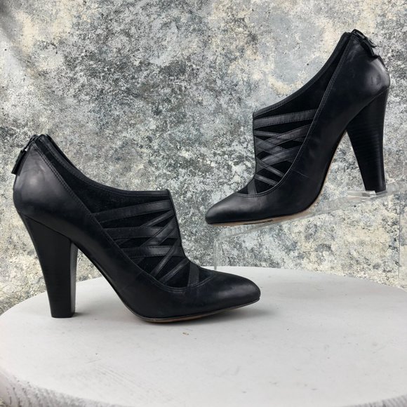 Modern Vintage Women's Size 39 Lil Ro Black Leather Pointed Toe Ankle Booties - Picture 8 of 12